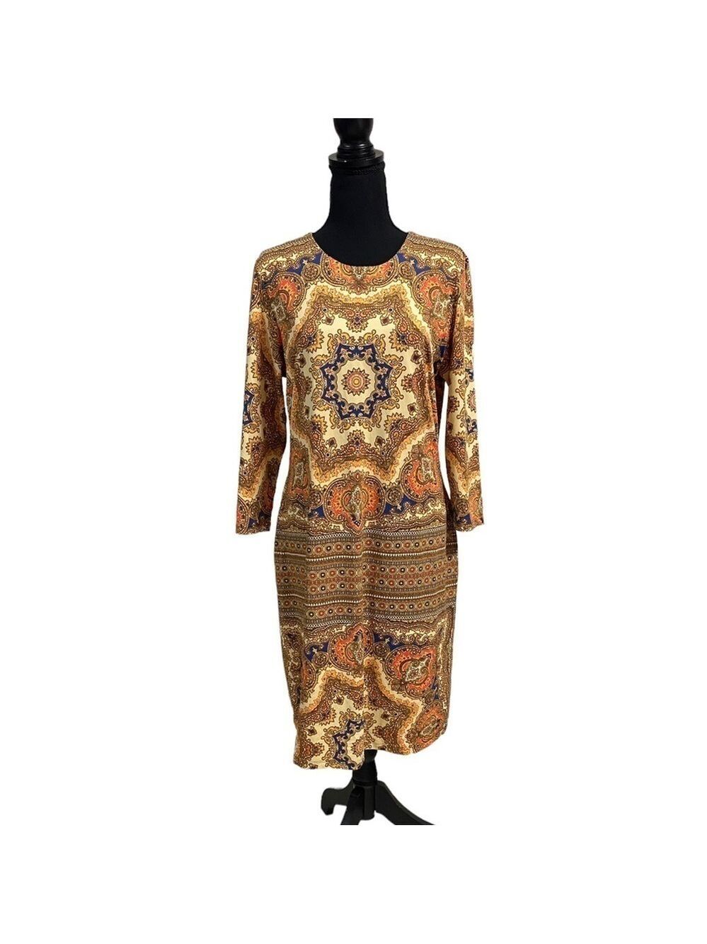 J. McLaughlin Dress Women Size Large Mandala design Sophia Dress Catalina Cloth